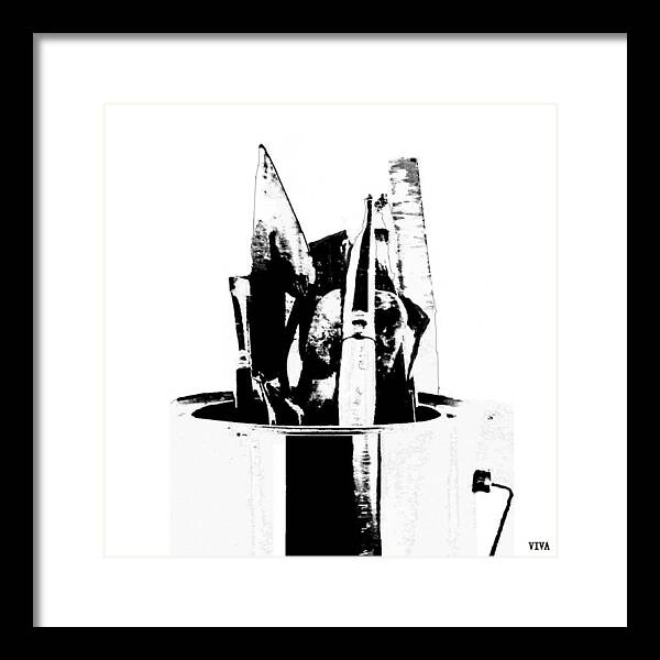 Artist Tools Framed Print featuring the photograph Artists' Tools - B - W by VIVA Anderson