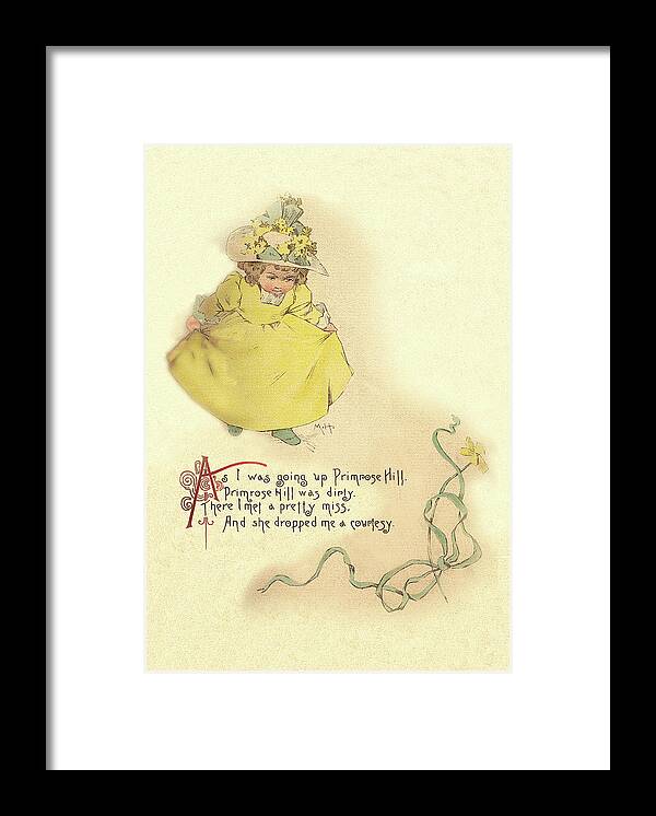 Mother Goose Framed Print featuring the painting As I Was Going Up Primrose Hill by Maud Humphrey