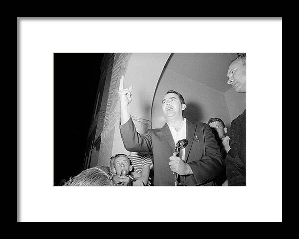 Radio Framed Print featuring the photograph Asa Carter Delivers Anti-Integration Speech by Robert W. Kelley