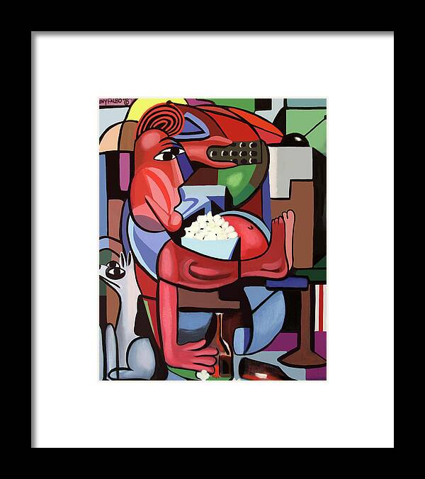 Cubism Framed Print featuring the painting Assuming The Position by Anthony Falbo