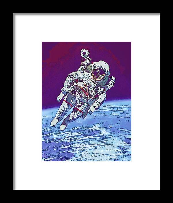 Space Framed Print featuring the digital art Astronaut by Gary Grayson