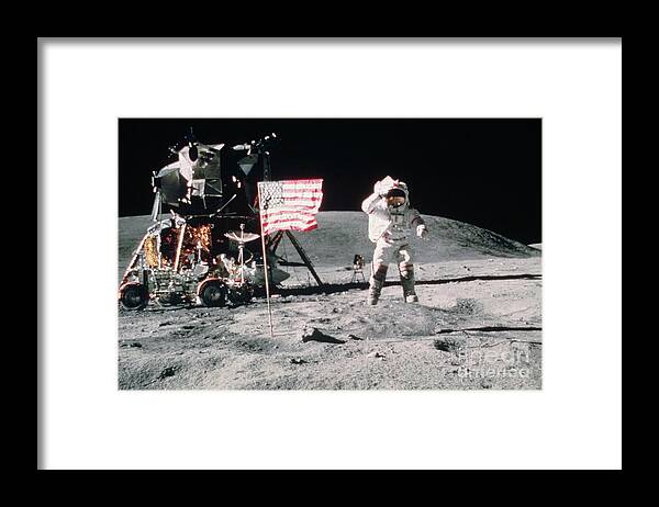 People Framed Print featuring the photograph Astronaut John W. Young, Apollo 16 by Bettmann