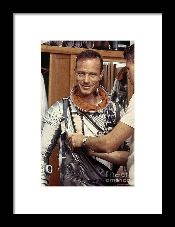 People Framed Print featuring the photograph Astronaut Scott Carpenter Dressing by Bettmann