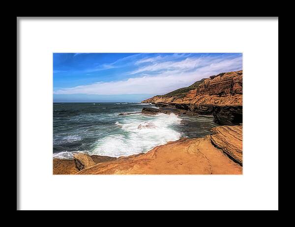 Cliffs Framed Print featuring the photograph At the Edge by Alison Frank