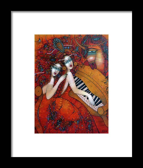 Albena Framed Print featuring the painting At the opera by Albena Vatcheva