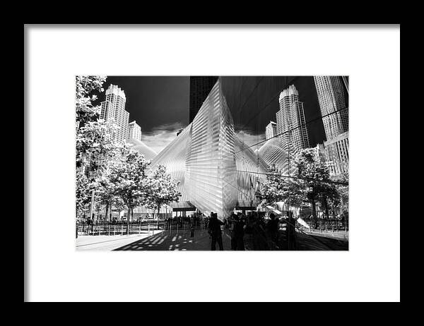 Reflections Framed Print featuring the photograph At the World Trade Center - A New York Impression by Steve Ember