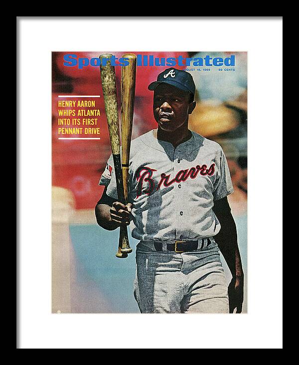 California Framed Print featuring the photograph Atlanta Braves Hank Aaron... Sports Illustrated Cover by Sports Illustrated