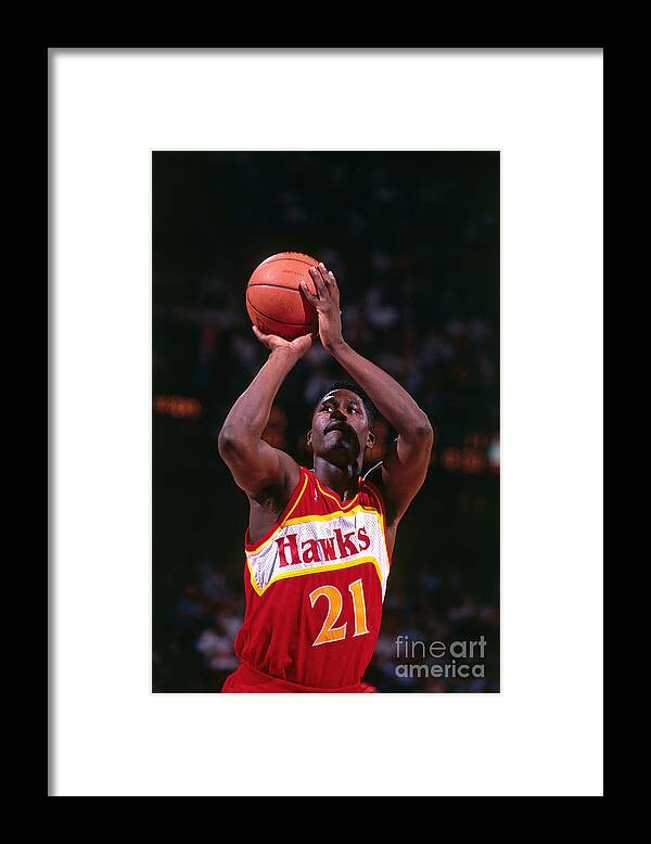 Atlanta Framed Print featuring the photograph Atlanta Hawks Dominique Wilkins by Nathaniel S. Butler