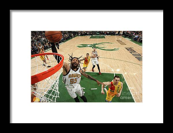 Giannis Antetokounmpo Framed Print featuring the photograph Atlanta Hawks V Milwaukee Bucks by Gary Dineen