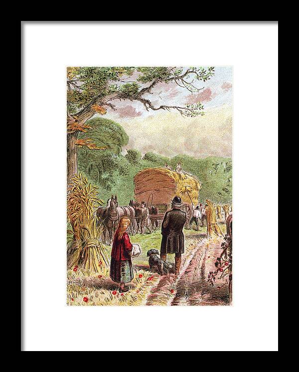 Horse Framed Print featuring the digital art August - Bringing In The Harvest by Whitemay