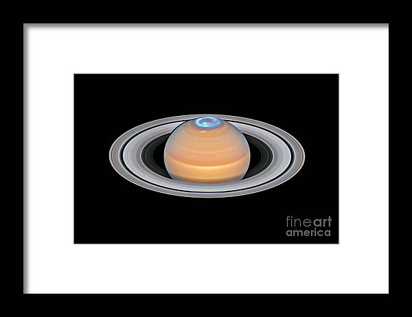 Saturn Framed Print featuring the photograph Aurorae On Saturn by Nasa/esa & L. Lamy/stsci/science Photo Library