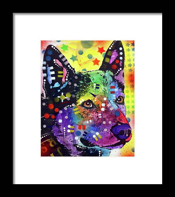 Aus Cattle Dog Framed Print featuring the mixed media Aus Cattle Dog by Dean Russo