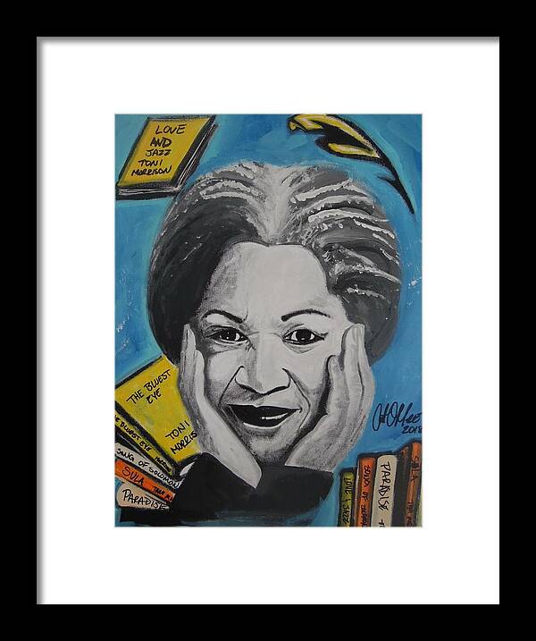 Author Framed Print featuring the painting Author Toni by Antonio Moore