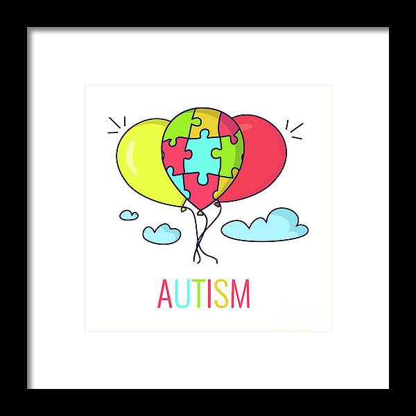 Autism Framed Print featuring the photograph Autism Awareness Balloon by Art4stock/science Photo Library