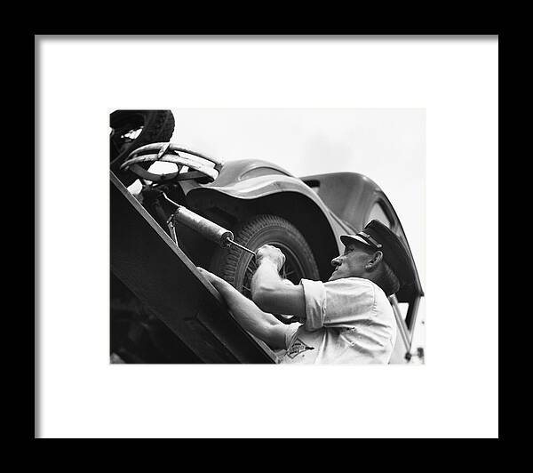 Working Framed Print featuring the photograph Auto Mechanic Vintage by George Marks
