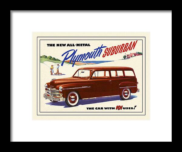 1949 Plymouth Suburban Framed Print featuring the photograph Automotive Art 466 by Andrew Fare