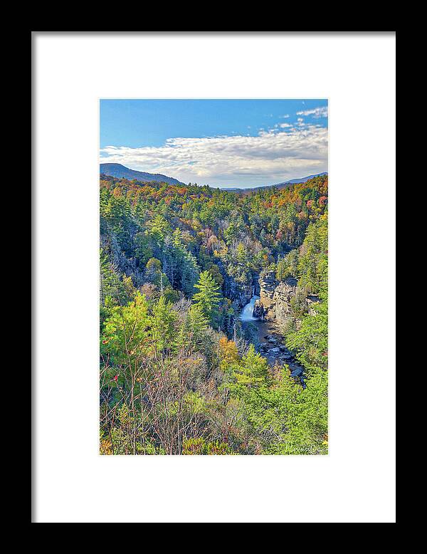 Color Framed Print featuring the photograph Autumn at Linville Falls by Nunweiler Photography
