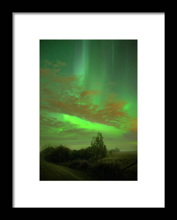Northern Lights Framed Print featuring the photograph Autumn Aurora by Dan Jurak