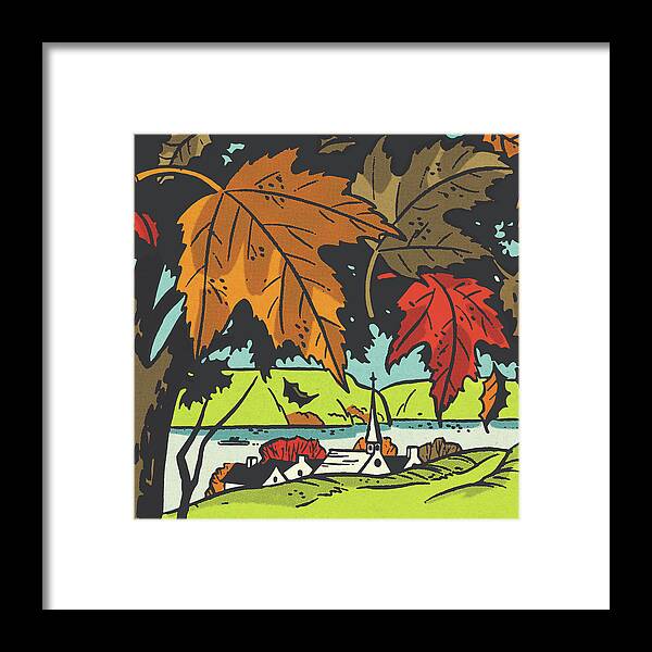 Autumn Framed Print featuring the drawing Autumn Country Scene by CSA Images