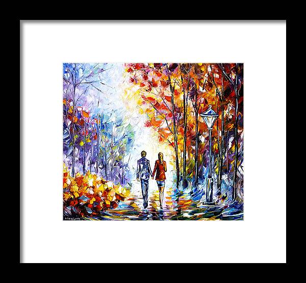 Autumn Landscape Framed Print featuring the painting Autumn Couple by Mirek Kuzniar