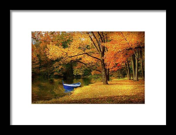 Autumn Framed Print featuring the photograph Autumn - My favorite fishing spot by Mike Savad