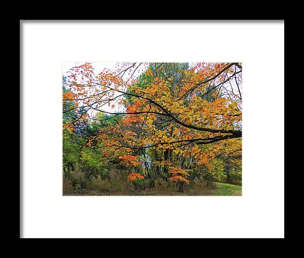Autumn Framed Print featuring the digital art Autumn on the Homefront by Susan Hope Finley