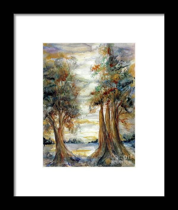 #creativemother Framed Print featuring the painting Autumn Swamp by Francelle Theriot