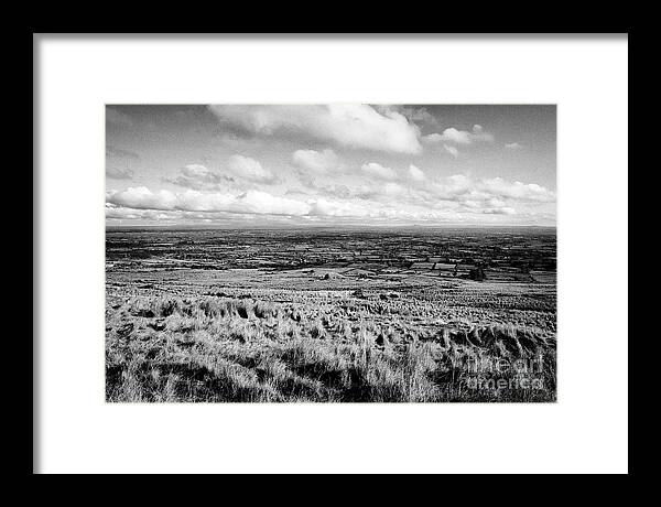 Northern Ireland Framed Print featuring the photograph autumn view from Slieve Gallion over County Derry and county antrim Northern Ireland by Joe Fox