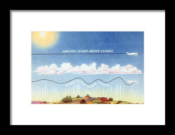 Plane Framed Print featuring the painting Avoiding Turbulance by U.S. Dept of Commerce