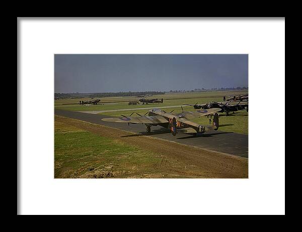 Taking Off Framed Print featuring the photograph Avro Lancaster by Fox Photos