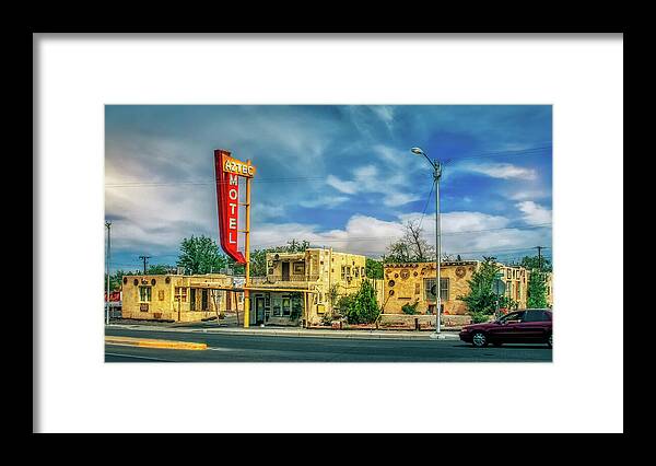 Aztec Motel Framed Print featuring the photograph Aztec Motel by Micah Offman