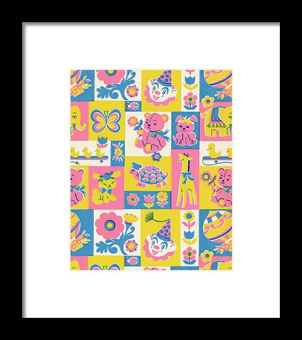 Animal Framed Print featuring the drawing Baby Wrapping Paper by CSA Images