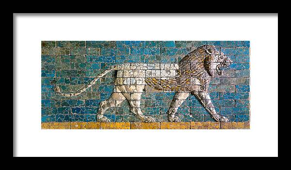 Babylonian Lion Framed Print featuring the photograph Babylonian Lion 01 by Weston Westmoreland
