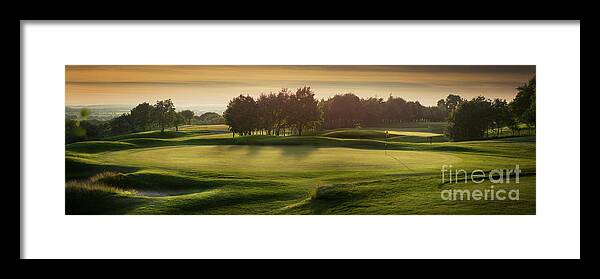 Sand Trap Framed Print featuring the photograph Backlit Golf Course With No Golfers by Sturti