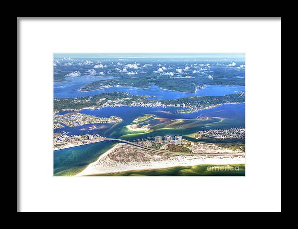 Gulf Shores Framed Print featuring the photograph Backwaters 5122 tonemapped by Gulf Coast Aerials -