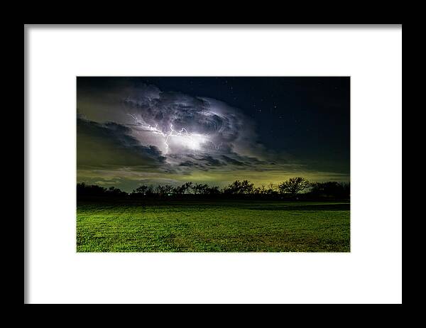 Thunderstorm Framed Print featuring the photograph Backyard Lightning by Jonathan Davison
