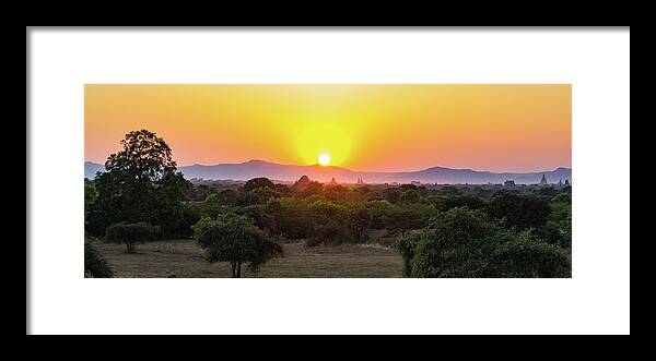 Travel Framed Print featuring the photograph Bagan sunset by Ann Moore