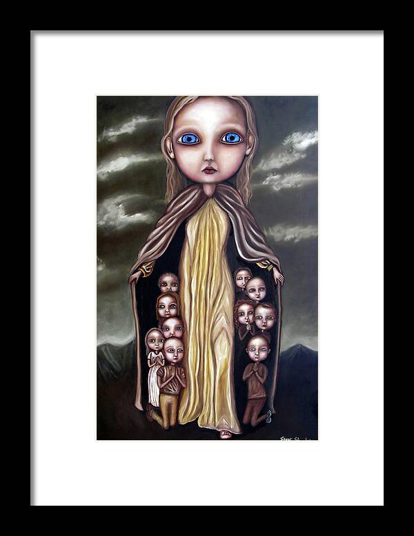 Lady Framed Print featuring the painting Baggage by Steve Shanks
