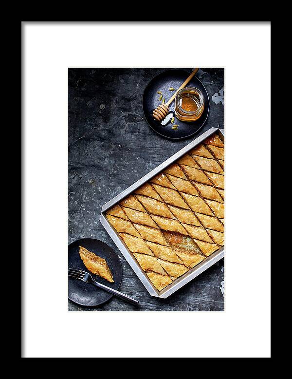 Cuisine At Home Framed Print featuring the photograph Baklava by Cuisine at Home