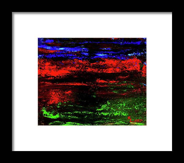 Abstract Framed Print featuring the painting Balance by Renee Logan