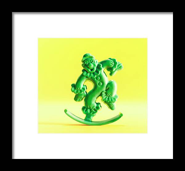 Campy Framed Print featuring the drawing Balancing Green Clown by CSA Images