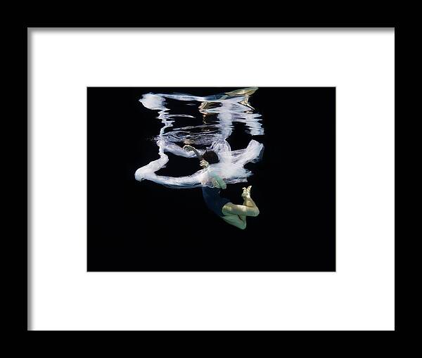 Ballet Dancer Framed Print featuring the photograph Ballerina Falling Through Fabric by Thomas Barwick