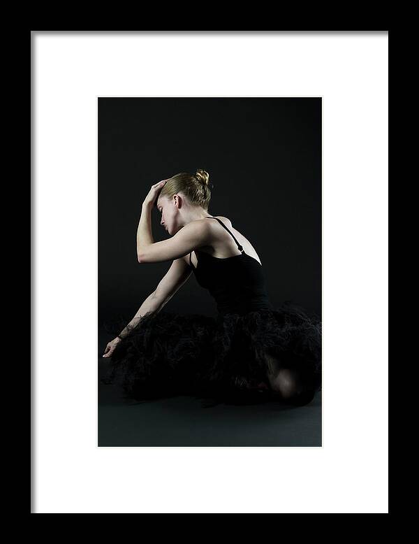 Ballet Dancer Framed Print featuring the photograph Ballerina In Black by Williamsherman