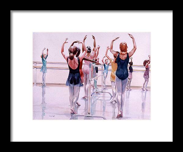 Dance Framed Print featuring the painting Ballet Class by Carolyn Epperly