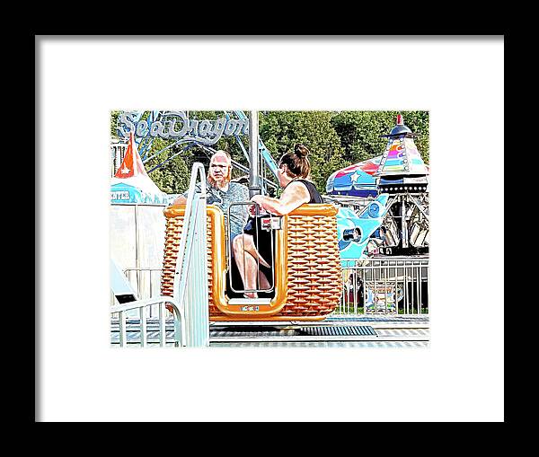Carousel Basket Framed Print featuring the painting Balloon fiesta 5 by Jeelan Clark
