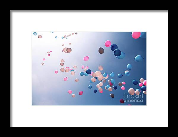 Clear Sky Framed Print featuring the photograph Balloons by Xin He
