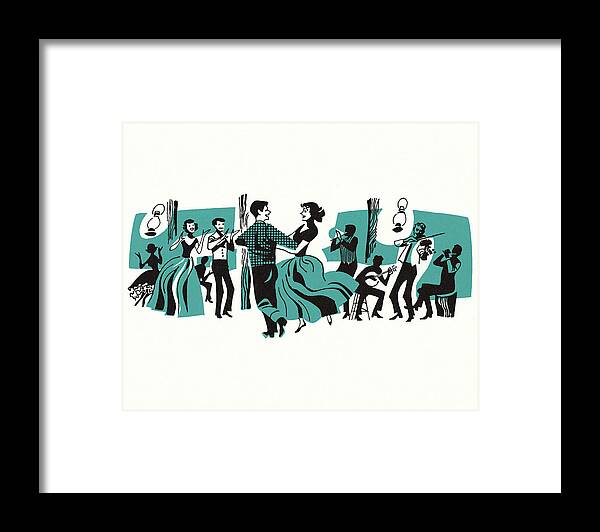 Activity Framed Print featuring the drawing Ballroom Dance by CSA Images