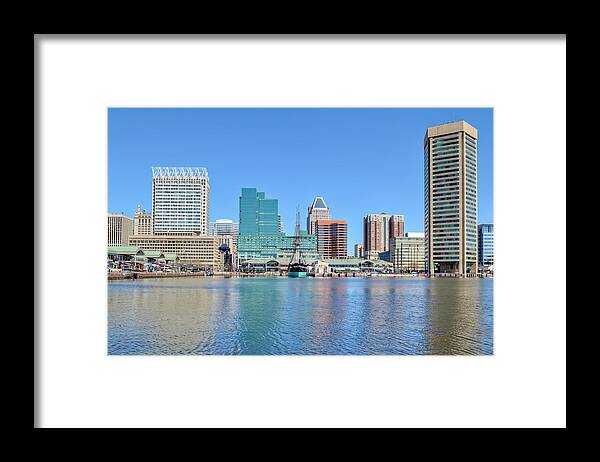 Downtown District Framed Print featuring the photograph Baltimores Inner Harbor Buildings by Drnadig