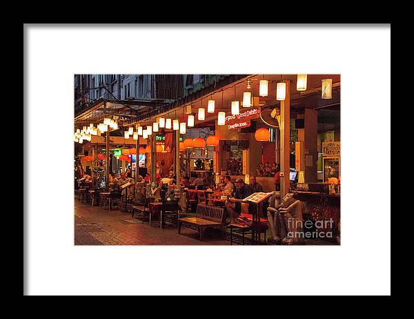 Bangkok Framed Print featuring the photograph Bangkok Night Street Scene by Bob Phillips