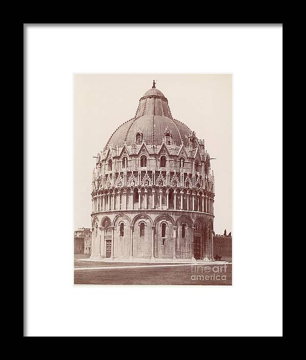 1880-1889 Framed Print featuring the photograph Baptistery Of Pisa by Bettmann